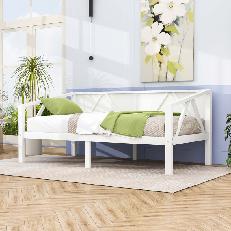 Wooden Daybed with Additional Storage Space, White, Twin
