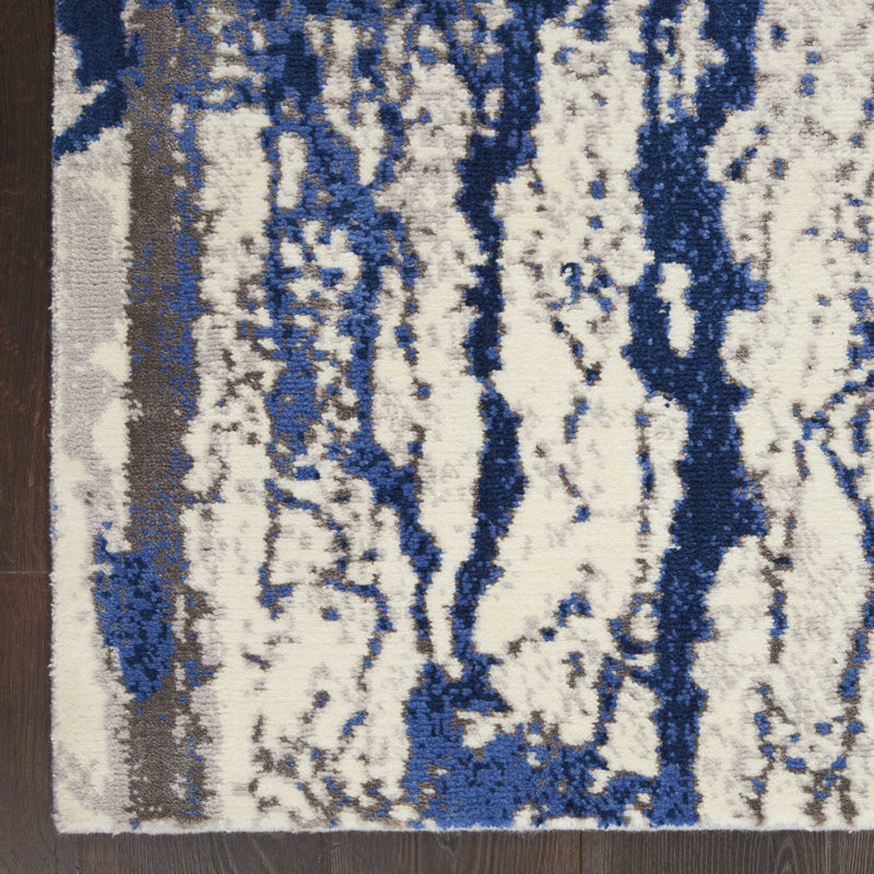 Tapis ivoire abstrait contemporain Stanton, Rectangle 2 pi 3 po x 3 pi
