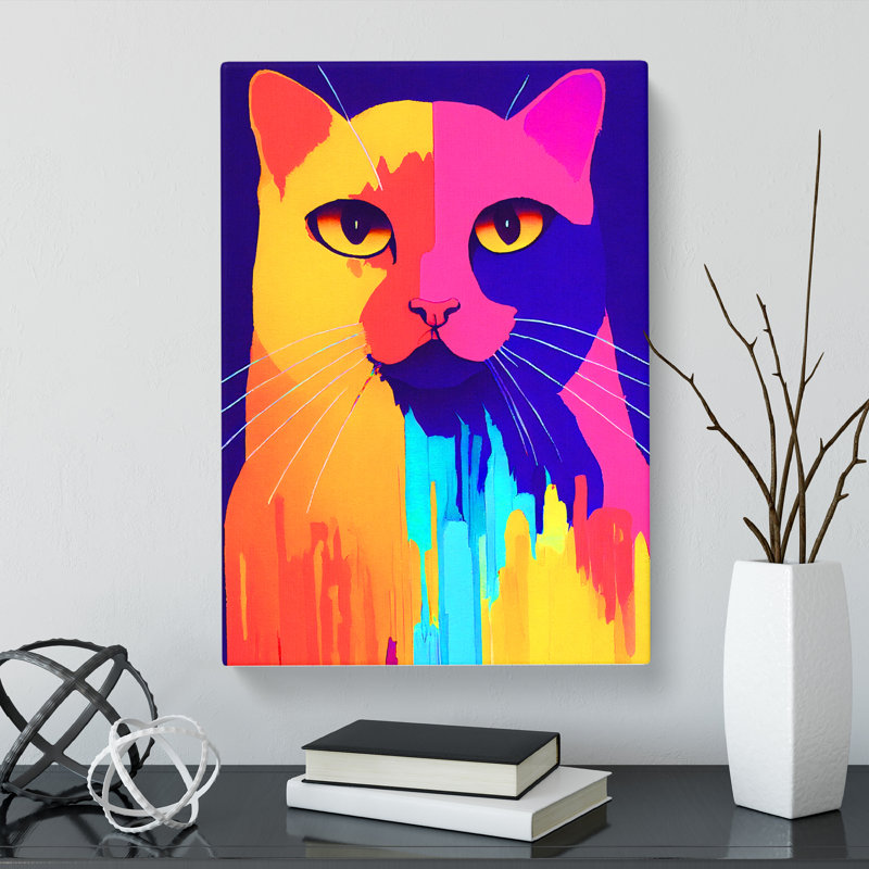Cat Crayon Vol.1 - Wrapped Canvas, 76cm H x 50cm W x 3cm D
