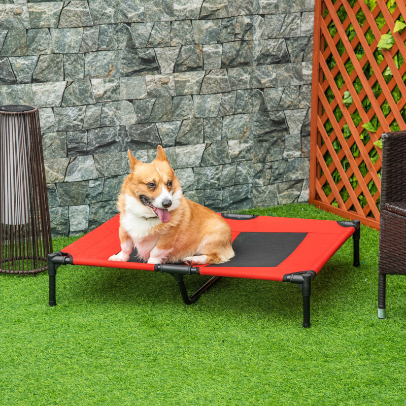 Lit pour chien avec refroidissement par aération 36 po x 30 po Pawhut - rouge