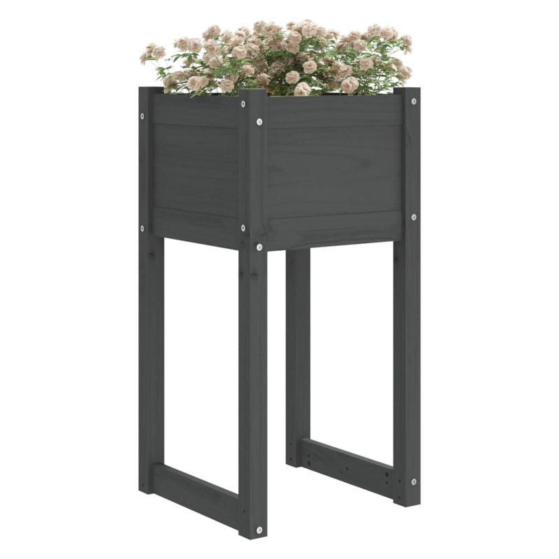 Wood Pot Planter, Grey, 81cm H x 40cm W x 40cm D