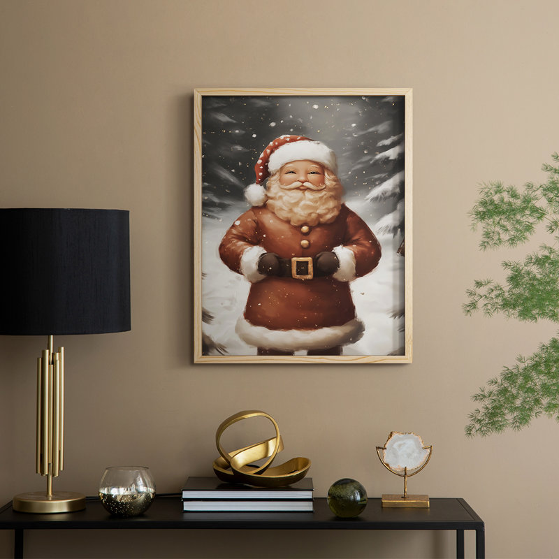 «Christmas Holiday Art», série 2-XIII, reproduction encadrée - bois massif, H 11 po x l 9 po, Naturel