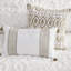Édredon très grand - 100% coton, 3 décorations en chenille, surdimensionné et élégant, comprend 2 taies décoratives, taille en coton avec broderie, rembourrage, chaud,-124869695-124869693