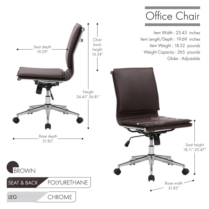Chaise de travail Trent, Brun