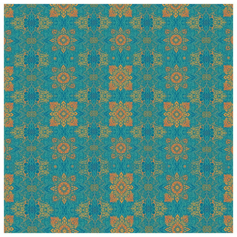 Housses de couette à motif mandala turquoise, Lit simple