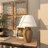 Ilana Ceramic Distressed Antique Style Textured Pot Vase Light Brown Table Lamp-1020625209