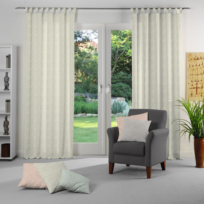 Abdera Room Darkening Curtains Single Panel, 225cm H x 132cm W, Grey