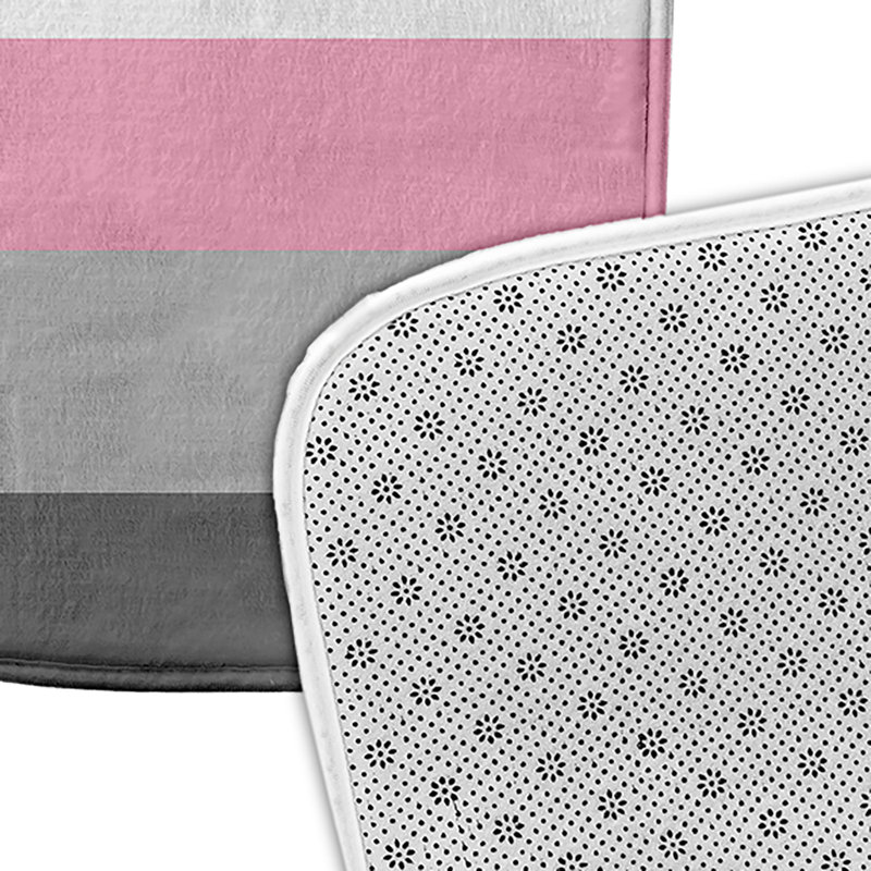 Tapis de bain Aja, Gris / Rose