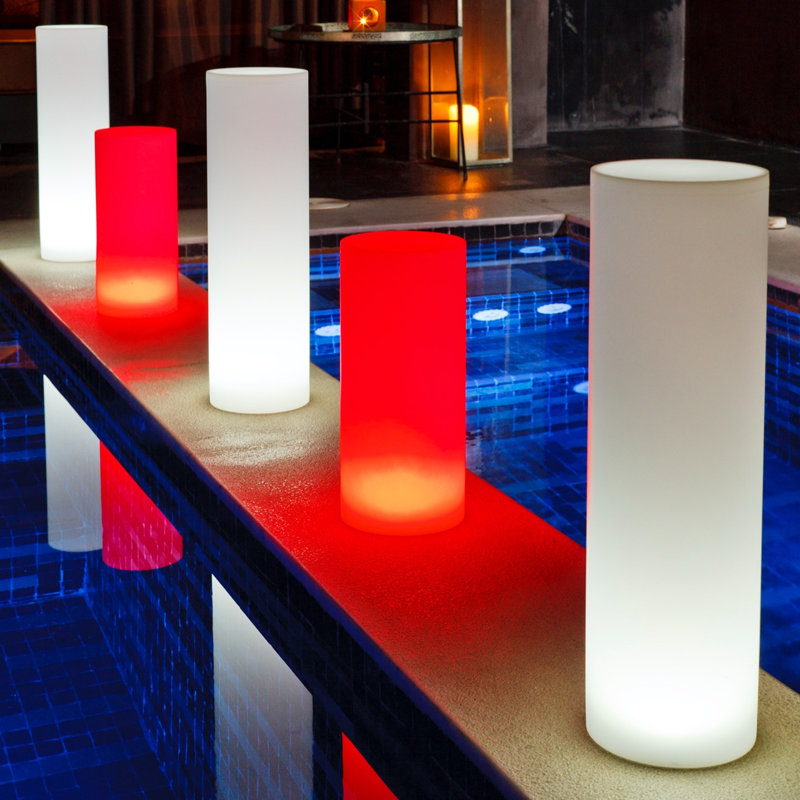 Tower LED Outdoor Floor Lamp, 14" H x 6" W x 6" D