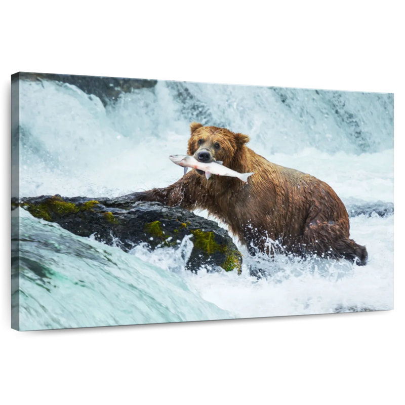 Simple Bear Fishing, 20" H x 30" W