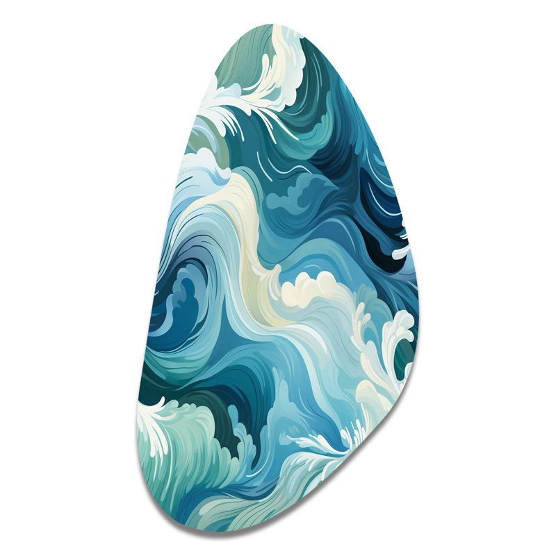 Petit - art mural asymétrique en métal Coastal Fall, H 31 po x l 17 po x P 1 po