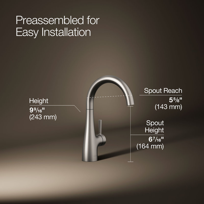 Transitional Beverage Faucet, Vibrant Stainless