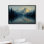 «Blue Mountain Lake Reflection Forest Scenery», reproduction d'art sur toile encadrée dans la chambre principale