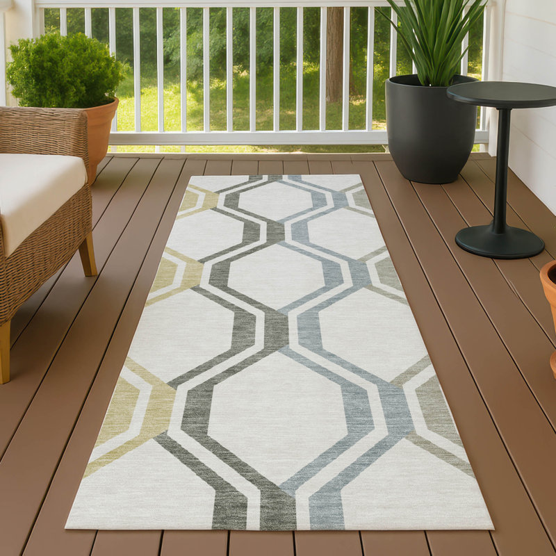 Tapis Mid-Century moderne lavable à la machine intérieur / extérieur Chantille ACN2326