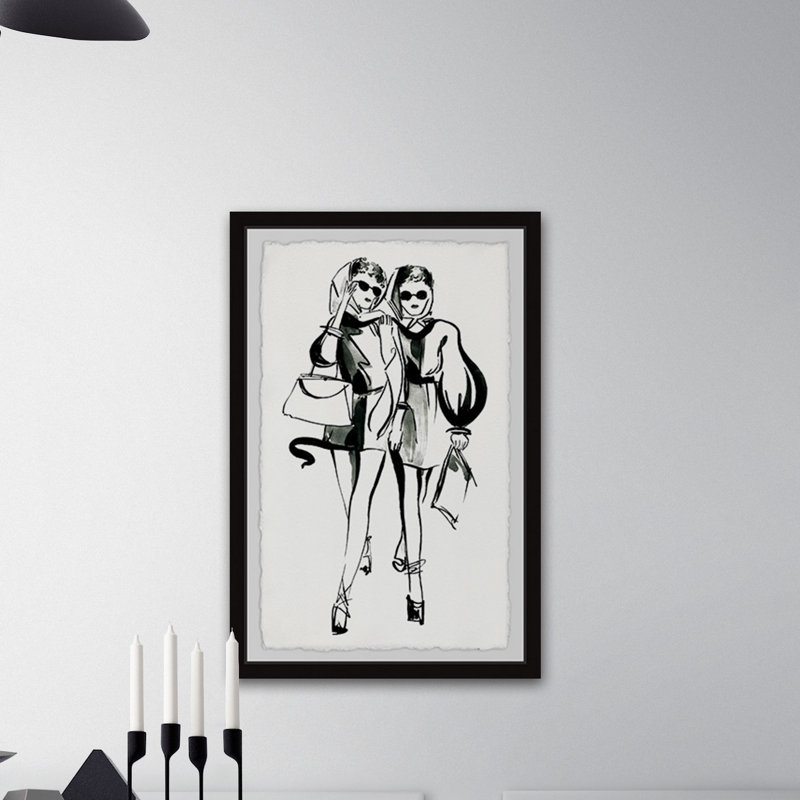 «Twin Fashionistas II» par Marmont Hill - peinture encadrée, H 24 po x l 16 po x P 1,5 po