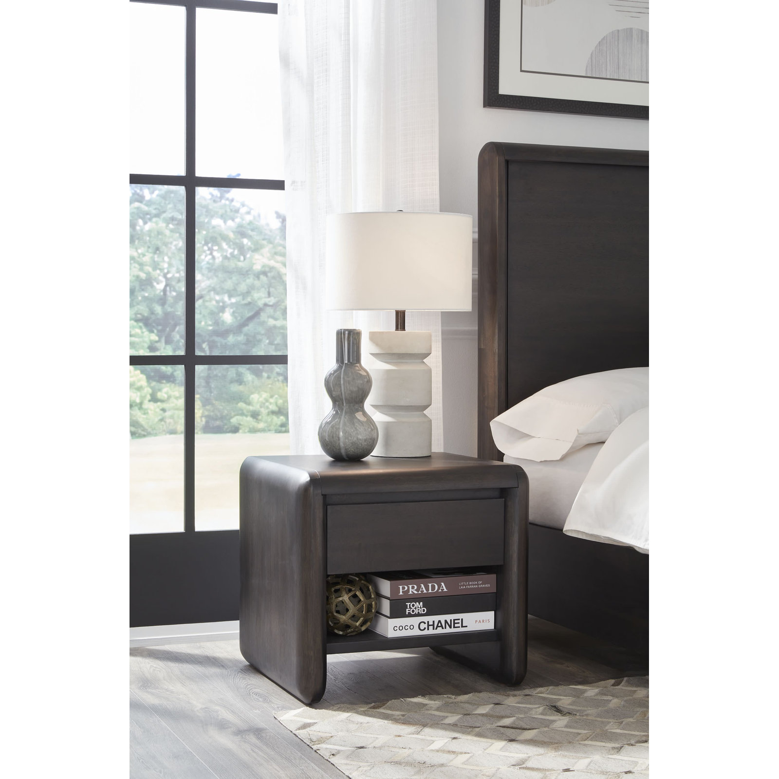 1-Drawer Acacia Nightstand