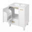 Meuble-lavabo de salle de bain avec lavabo en céramique, tablette de porte et tiroir profond-670530159