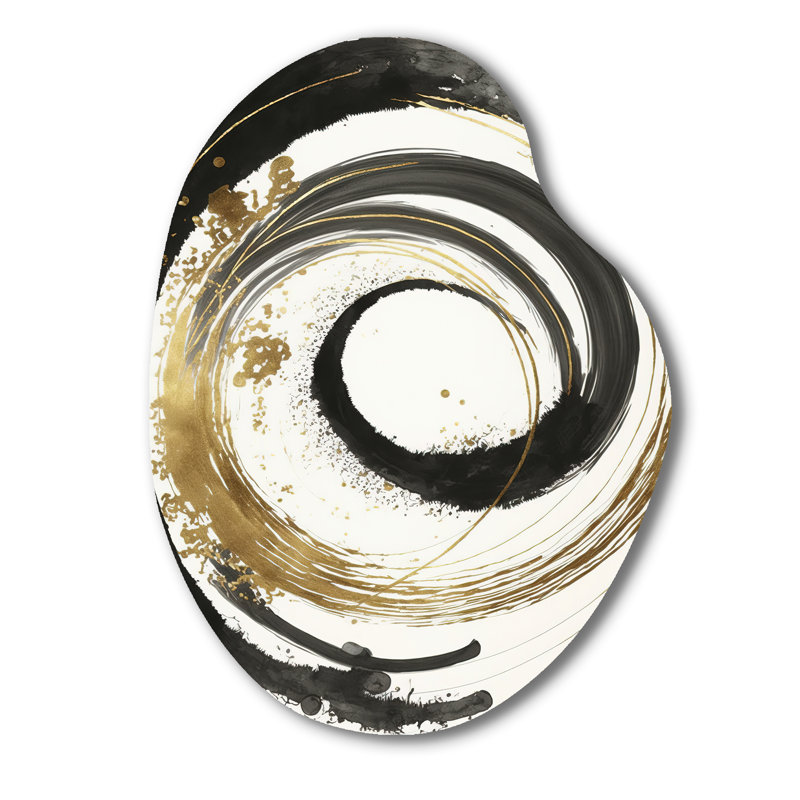 Beaumont - Spirales abstraites, reproduction asymétrique sur métal, décoration murale moderne de forme unique en métal