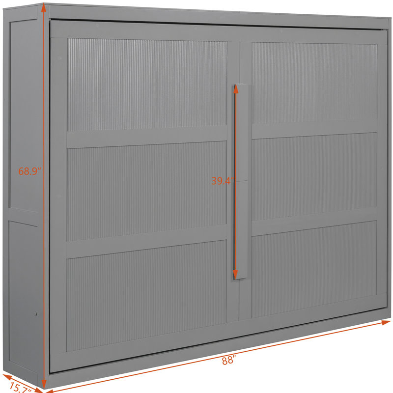 Space Saving Bed Gray - With Led Lights And Plywood Base Durability