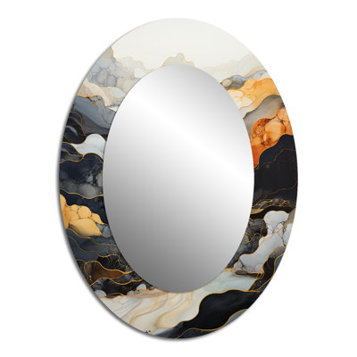 Meandering River Endless Journey III - Large Oval Wall Mirror On Metal