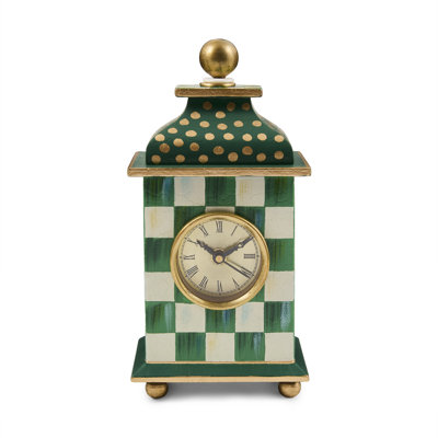 Emerald Check Desk Clock