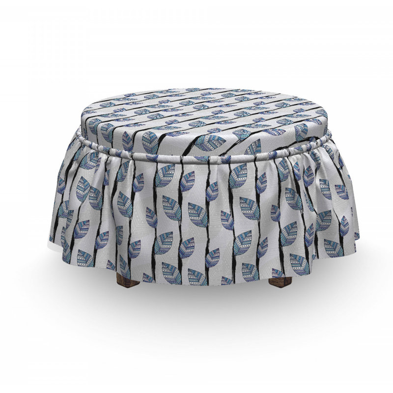 Housse pour repose-pieds abstract leaf lines