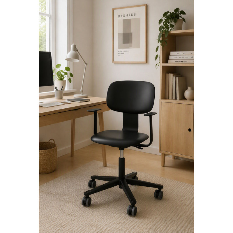 Chaise ajustable à bras fixe HœG Tion - noir, Accoudoirs fixes, Noir