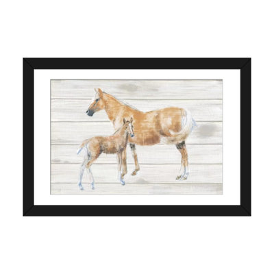 " Horse And Colt On Wood " by Emily Adams