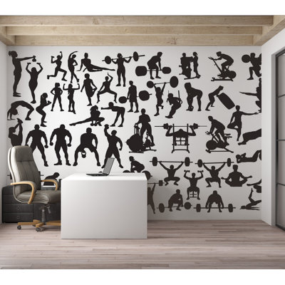 Premium Wallpaper Wall Mural - Fitness Silhouette