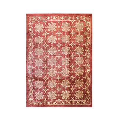 Tapis rouge en laine noué à la main Amondre