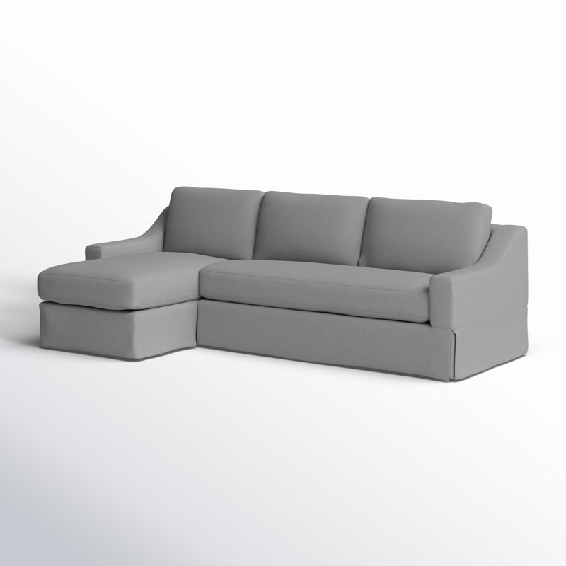 Cranbrook Upholstered L-Shaped Sectional, Bayou Light Gray Canvas, Left Hand Facing