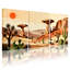 «Landscape & Nature Desert Landscape with Cacti and Rock Formations», ensemble de 3 impressions d'art sur toile-929467956