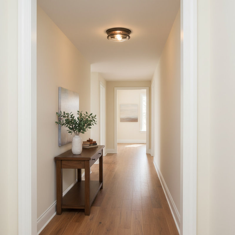 Hadley Two-Light Flush Mount Ceiling Light, Oil Rubbed Bronze, Incandescent, Clear