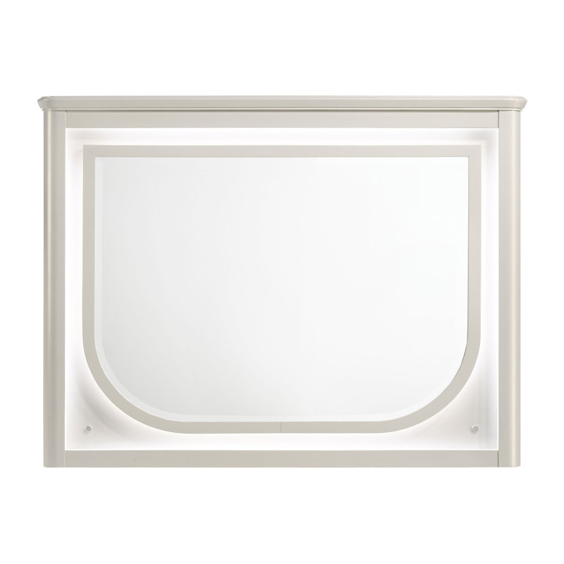 Miroir avec DEL, finition blanc perle
