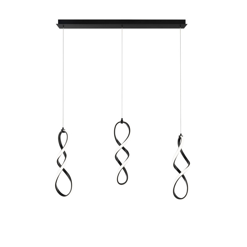 Interlace Linear Multi-Light 4-CCT Pendant, Black