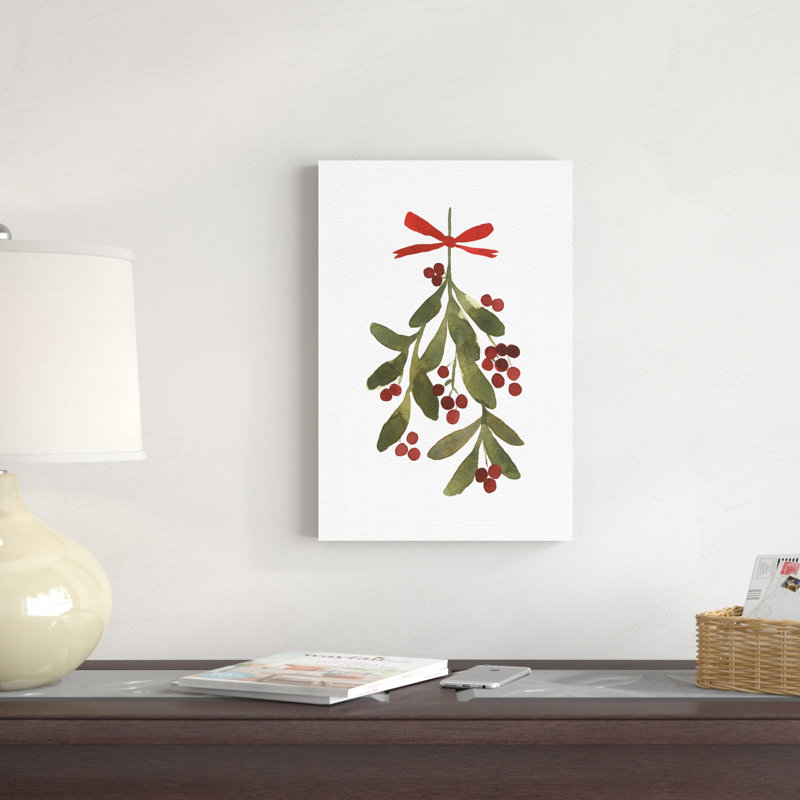 " Mistletoe Bow II " by Emma Caroline Painting Print, 18" H x 12" W