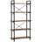 63" Tall  5-Tier Rustic Brown Industrial Metal Bookshelf Unit For Living Room