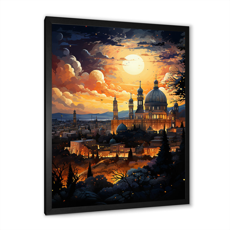 Latreena Christianity Skyline de Jérusalem II, Cadre photo noir, H 20 po x l 12 po x P 1 po
