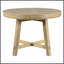 Ensemble de table de salle à manger 5 pièces à rallonge ronde en bois et 4 chaises de salle à manger rembourrées (bois naturel délavé)-1453430059