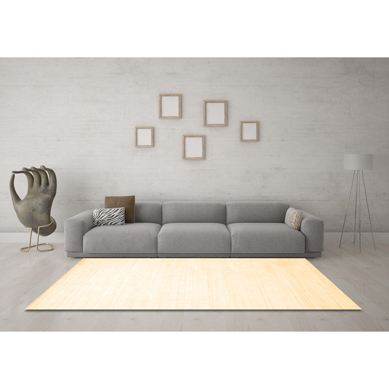 Tapis contemporains brun lavable à la machine 274, Carré 5 pi