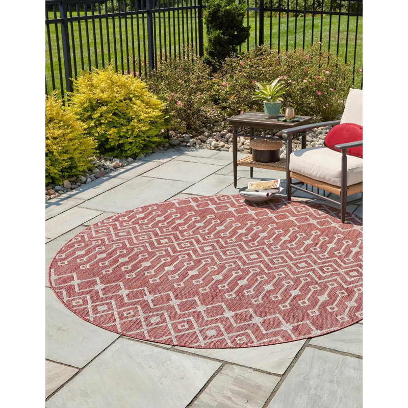 Tapis d'extérieur Preen couleur rouille, Rond 10 pi 8 po