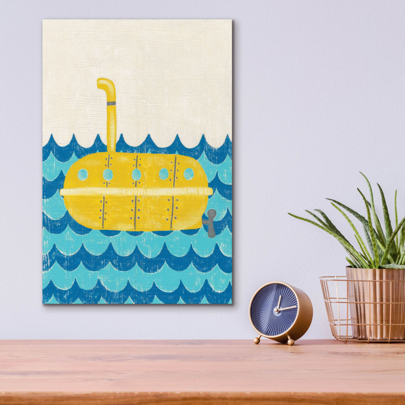 Art mural en verre épique «Trumans Voyage 4» par Chariklia Zarris, 12 po x 16 po