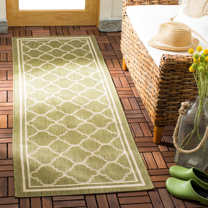 Tapis d'intérieur / extérieur à motif géométrique Herefordshire Performance, Tapis de couloir 2 pi 4 po x 6 pi 7 po