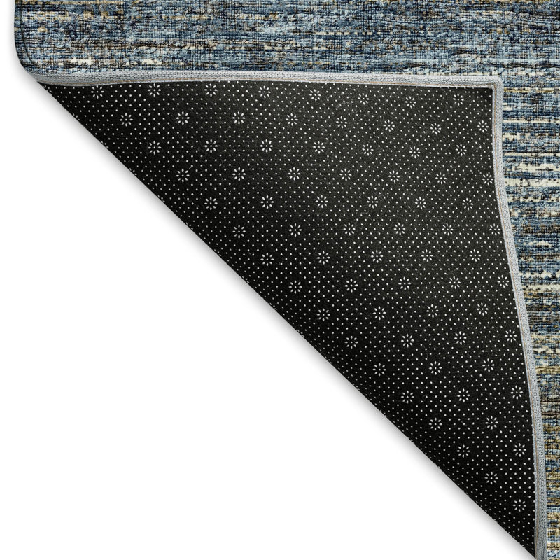 Tapis bleu lavable à la machine de qualité supérieure Mayfield, Rond 8 pi