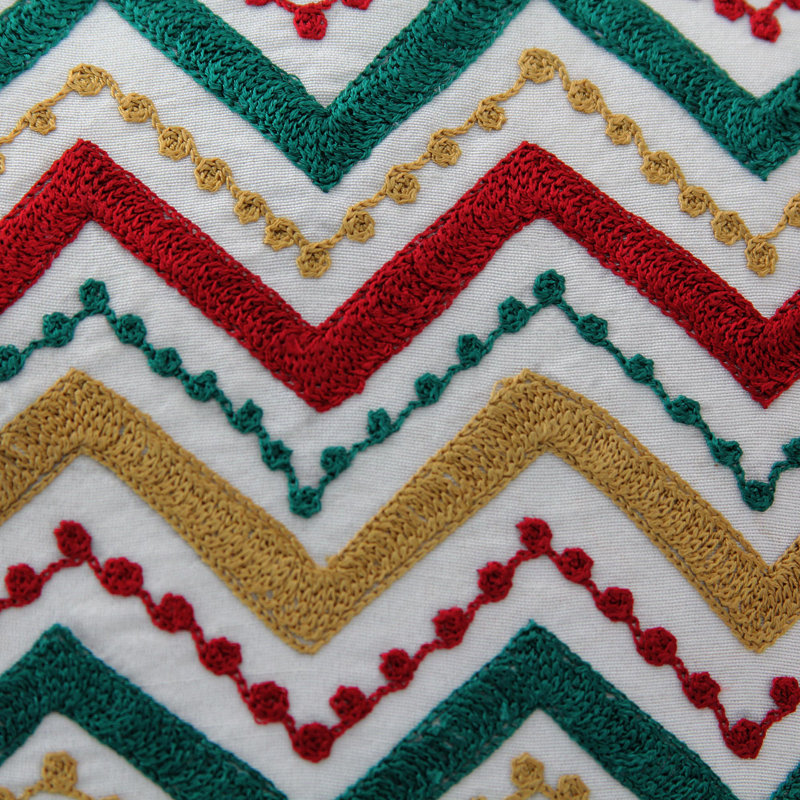 Embroidered Reversible Pillow Cover