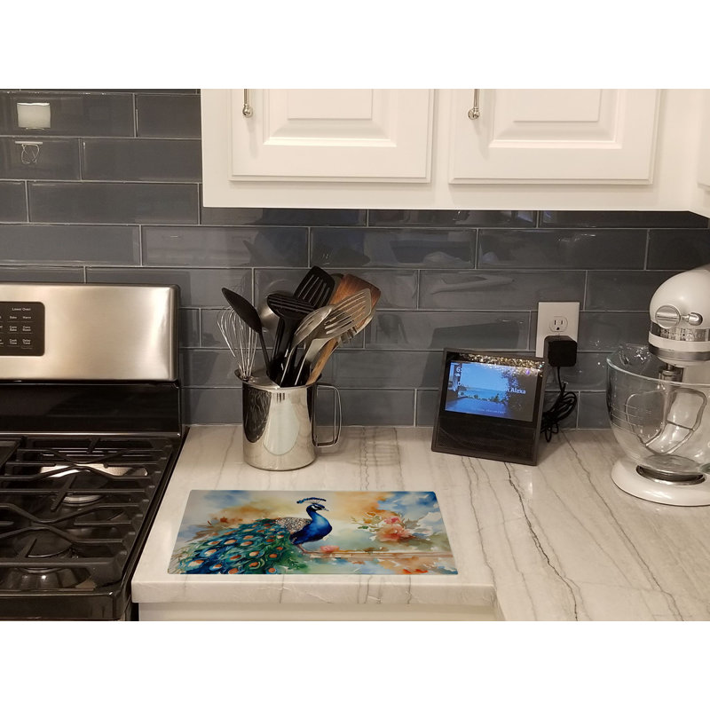 Peacock Glass Cutting Board