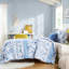 Édredon pour lit double / grand avec rayures florales, rembourrage, 2 taies décoratives, coussins décoratifs, rayures textiles, rembourrage, textile, lavable à la machine