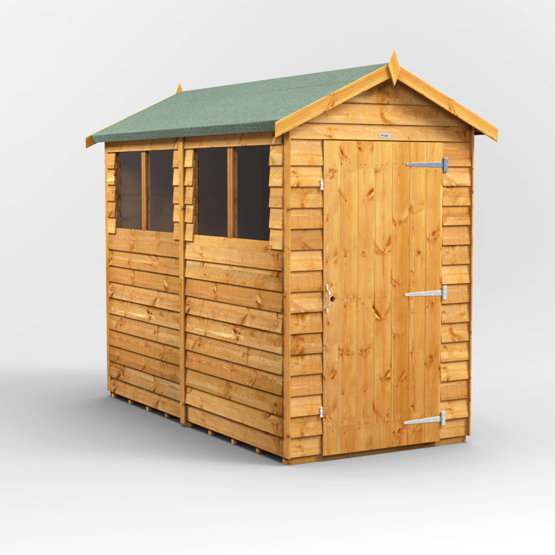 Powersheds 8 x 4ft Timber Overlap Apex Garden Shed