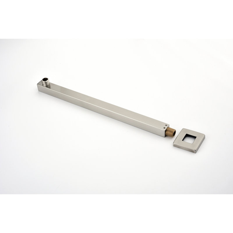 Shower System With Shower Head, Hand Shower, Hose, Valve Trim, Lever Handles And Niche, Brushed Nickel