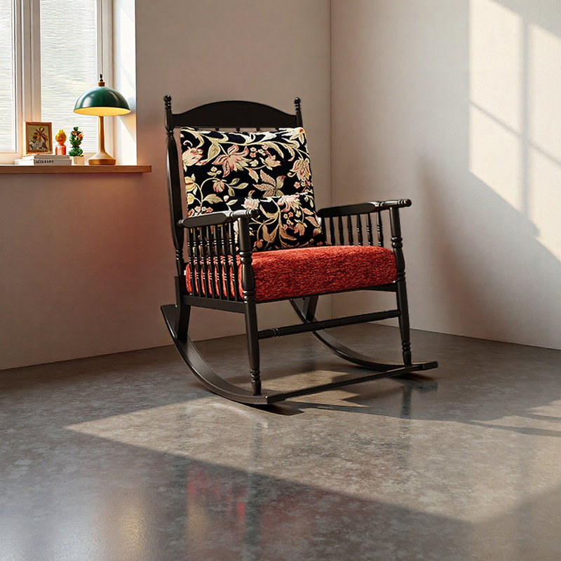 Chaise berçante ergonomique de style simple, Red/Black